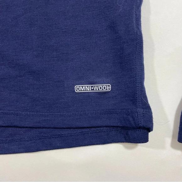 Omni Wool Mens Quarter Zip Pullover Shirt Blue - Picture 5 of 7